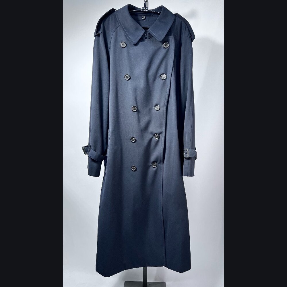 BURBERRY LONDON Vintage‎ Long Kensington Heritage Trench Coat Men 38 Coal Blue
